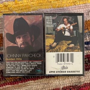 Johnny Paycheck Golden Hits & Merle Haggard Big City Cassettes